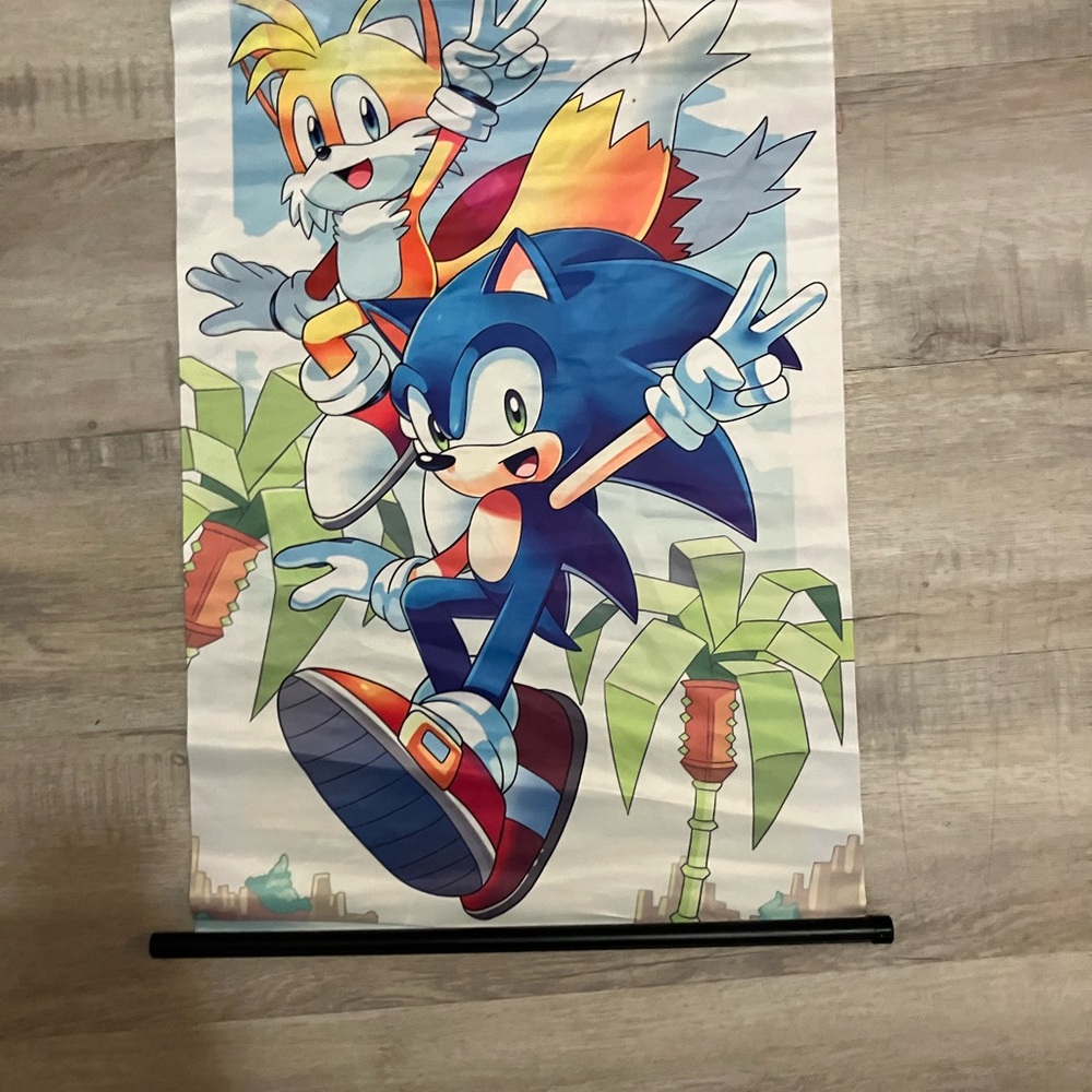 Sonic and Tails Wall Scroll - Blue and Orange